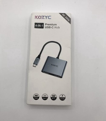 Kozyc Premium USB-C Hub 4-In-1 4K 30H MacBook Air/Pro Chromebook Samsung Note
