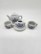 Blue Willow Play set miniature teacup set with cups, saucers,plates, tea pot