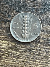 1933 Italy 5 Five Centesimi Emanuele III Rare Beautiful Actual Coin TC1895*