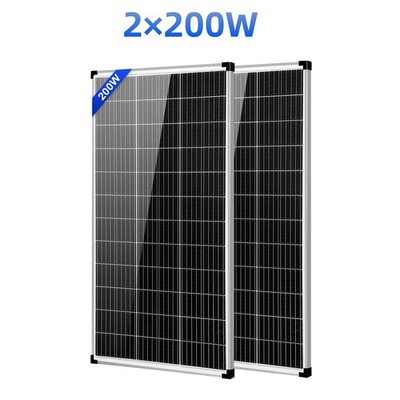 400W (200W*2) Solar Panel 18V Mono N-Type 18BB PV Off-Grid RV Home Roof Battery