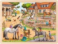 Einlegepuzzle Reiterhof: 40 X 30 X 0,8 Cm, Holz, 96 Teile, Per StüCk (Us Import)