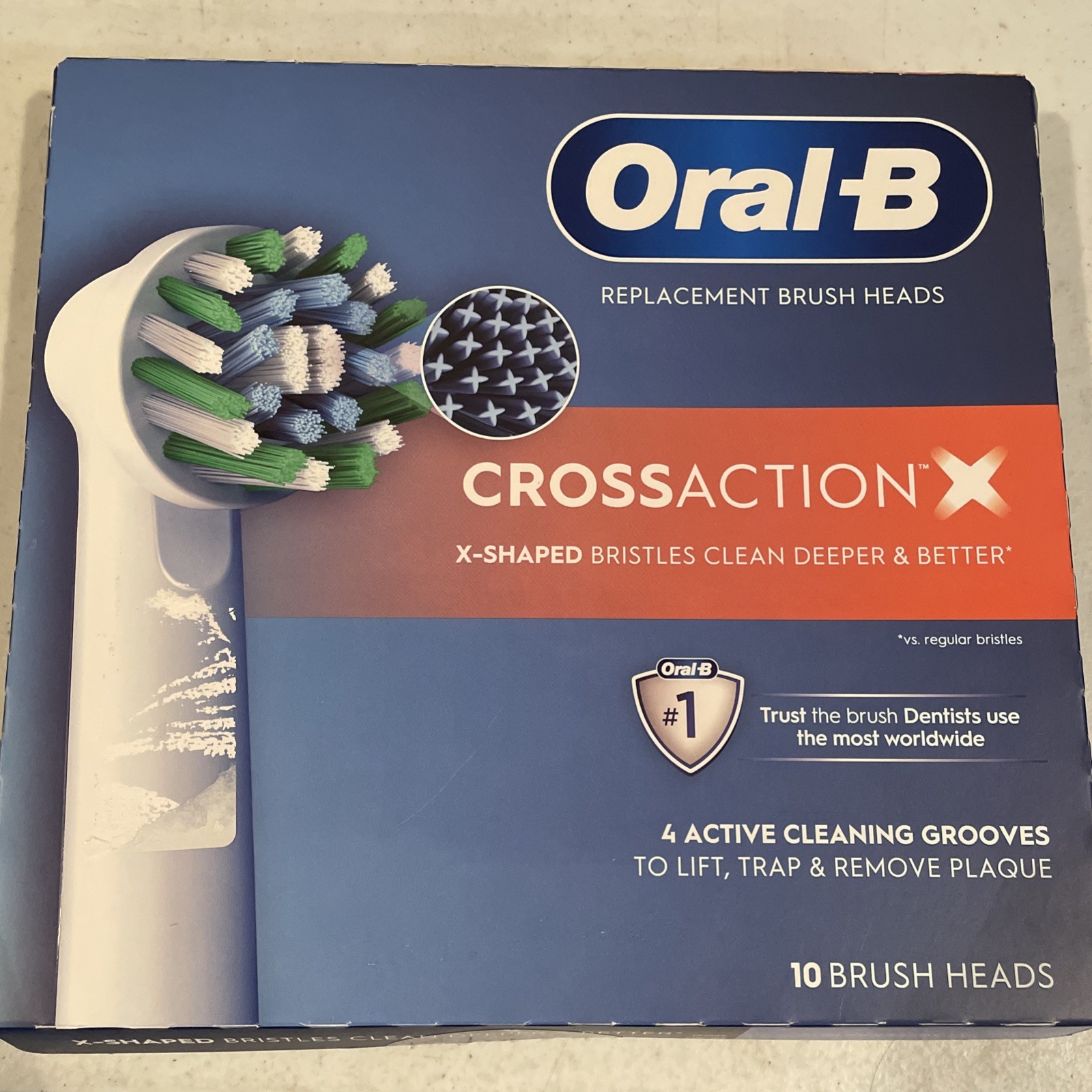 Oral-B CrossAction X Replacement Brush Heads 10 Ct New Open Box