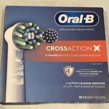 Oral-B CrossAction X Replacement Brush Heads 10 Ct New