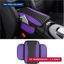 Leather Car Center Console Cover with Side Pockets,Stylish Car Decorations Inter
