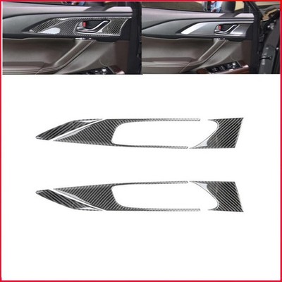 6Pcs For Mazda CX-9 2016-2022 Carbon Fiber Interior Front Door Handle Cover Trim