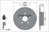 2X Textar Bremsscheibe Hinterachse U.A. FüR Nissan, Renault
