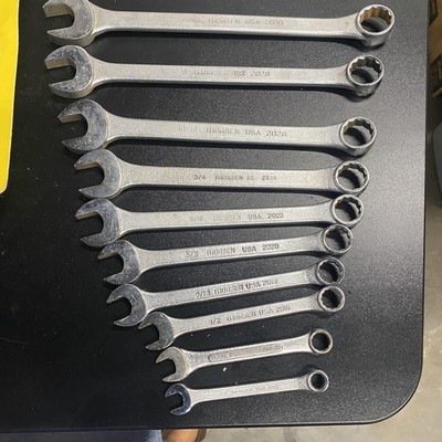 Vtg Thorsen USA Drop Forged Combination 10 Wrench Set 3/8-15/16 READ 2012-2030