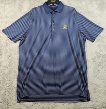 Greyson Mens Blue White Striped Pine Valley Golf Club Embroidered Polo Shirt XL