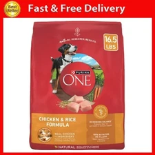 Purina One Dry Dog Food for Adult Dogs High Protein, Real Chicken & Rice, 16.5 L