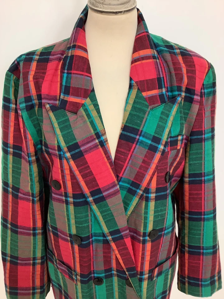 Vintage 80s Principles blazer oversized bold checked statement chore jacket #V4 - Image 4 of 4