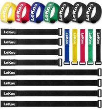 Lekou Reusable Fastening Cable Securing Straps and Cable Ties 20 Pack 8" 12" ...