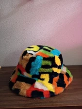 Fluffy Furry Bucket Hat Multicolor One Size
