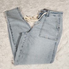 Judy Blue Jogger Jeans Womens 5/27 Light Wash Blue Denim Drawstring Pockets