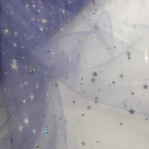 Sparkly Hologram Star Sequins 6" or 54" Inch Wide Shimmer Tulle Roll - Picture 16 of 36