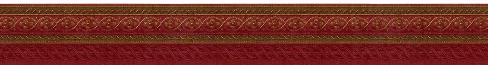 Raymond Waites Borgoña Rollo Arabesco Friso Papel Pintado Arquitectónico Borde Foto 2 de 2