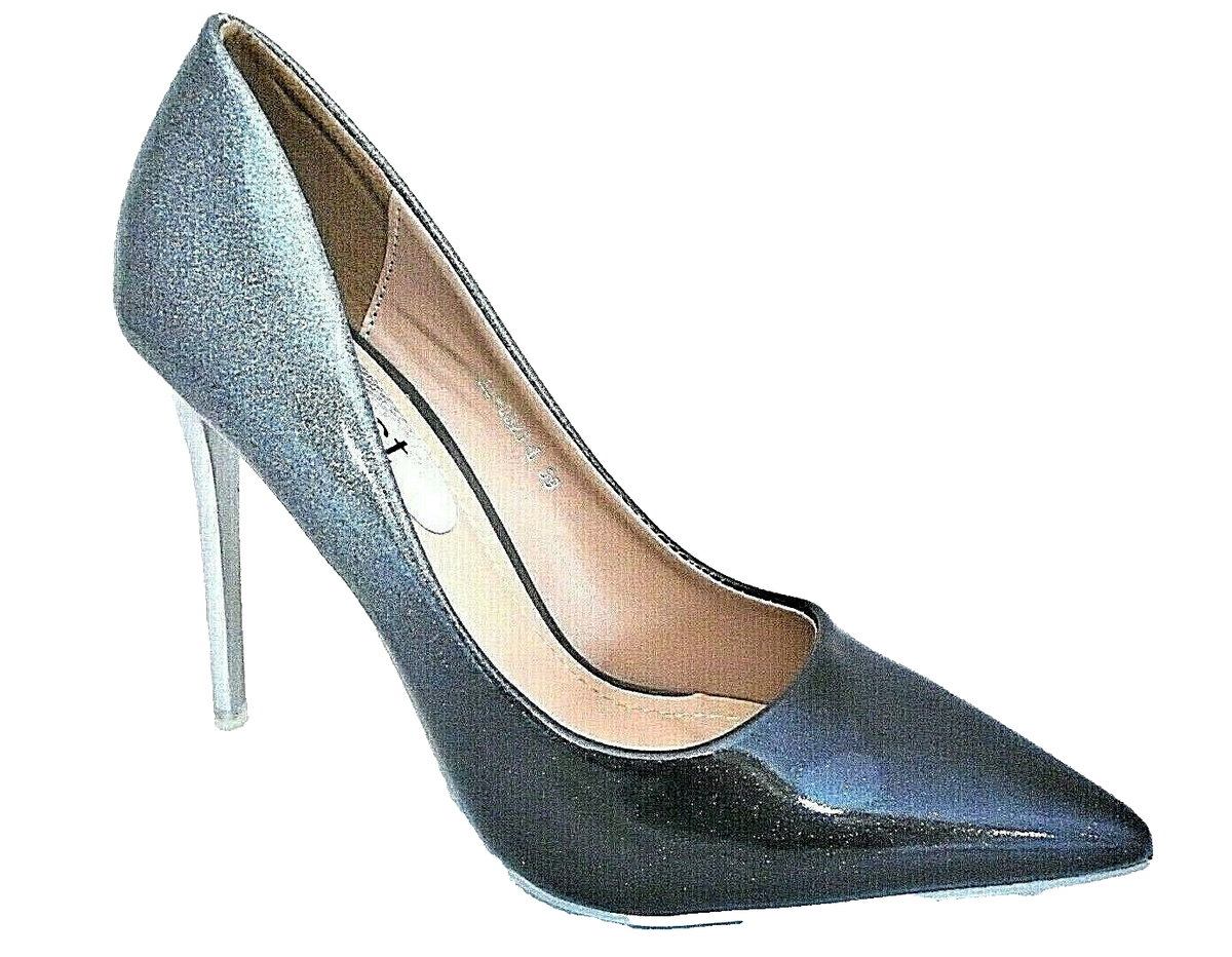 BESTELLE COAST DARK GREY PATENT HEELS LADIES COURT SHOES WOMENS UK EUR  37
