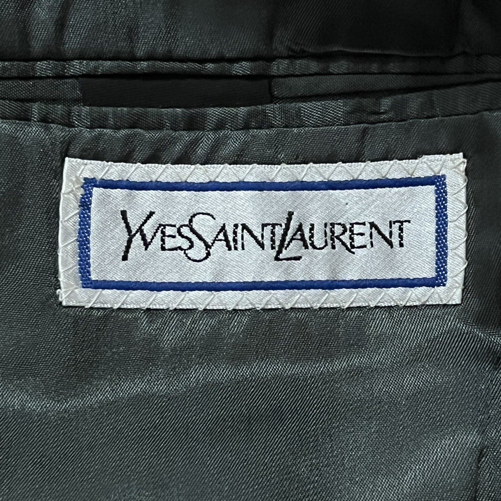 Giacca Blazer Yves Saint Laurent Lana Blu Spina di Aringa