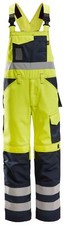 Snickers Hi-Vis Work Dungarees, Size 2, EN 14404, 20471 HV-Yellow-Navy
