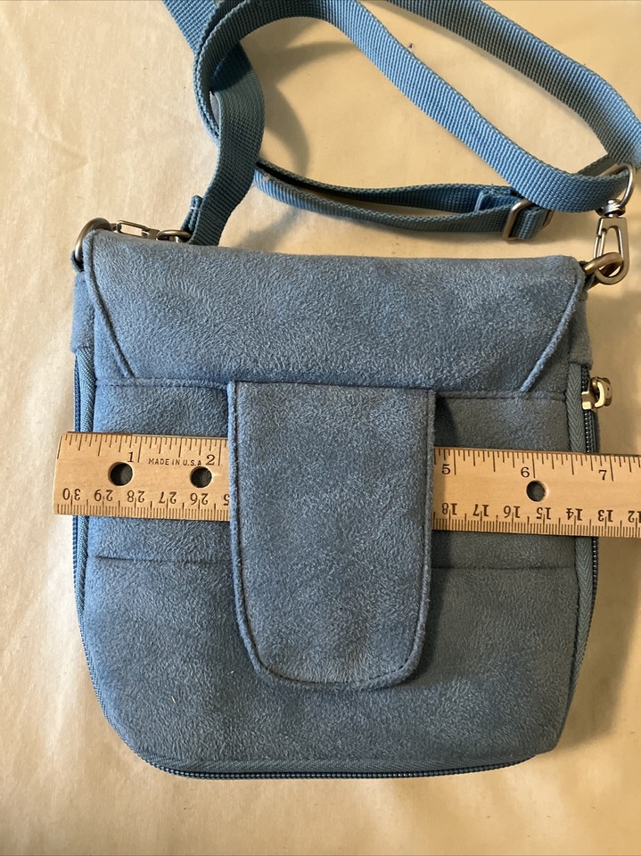 Travelon Blue Microfiber Polyester (faux suede) Crossbody Waist Bag eBay