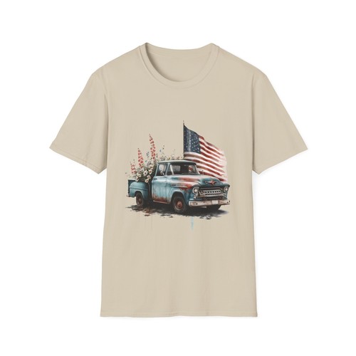 Vintage Americana Pickup Truck T-Shirt, Casual Tee, Patriotic Apparel, Gift for - Picture 13 of 20