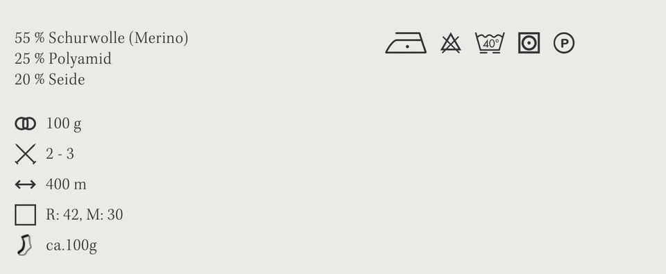 Lana Grossa Meilenweit 100 Seta– Strapazierfähiges Sockengarn - Bild 2 von 3