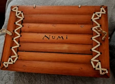 Vintage Rattan Bamboo NUMI Hinged Tea Box From 1970's