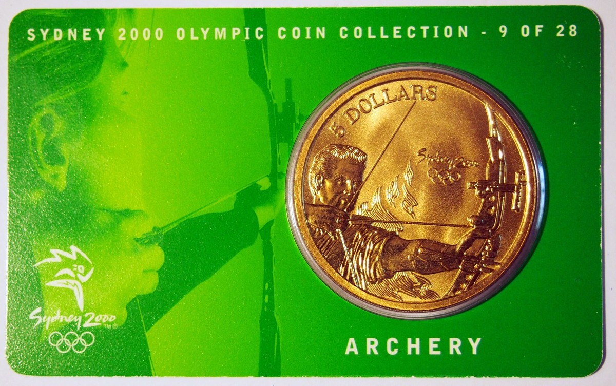 2000 Sydney Olympics $5 Coin - Australia - No: 9 of 28 - Archery
