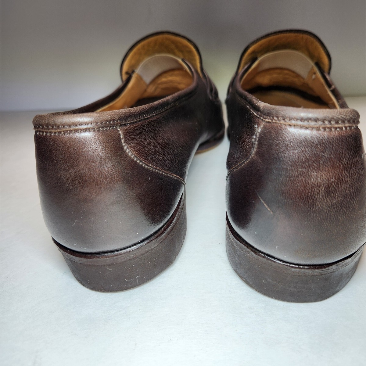 Bally Switzerland Mens Loafers Size 8 Genuine Leather Dark Brown Slip On Vintage New Old Stock Bally Model: SLIGO... | Depop main image 2