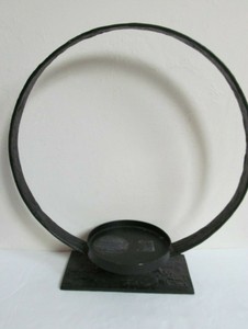 Pottery Barn Black Metal Pebbly Ring Pillar Holder 15 X 14 Ebay
