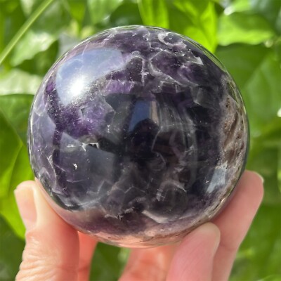 360g+ Natural Dream Amethyst Sphere Quartz Crystal Ball Gift+base Random 1pc