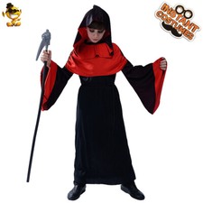 Boys Devil Cosplay Costume Halloween Party Kids Role Play Scary Reaper Devil