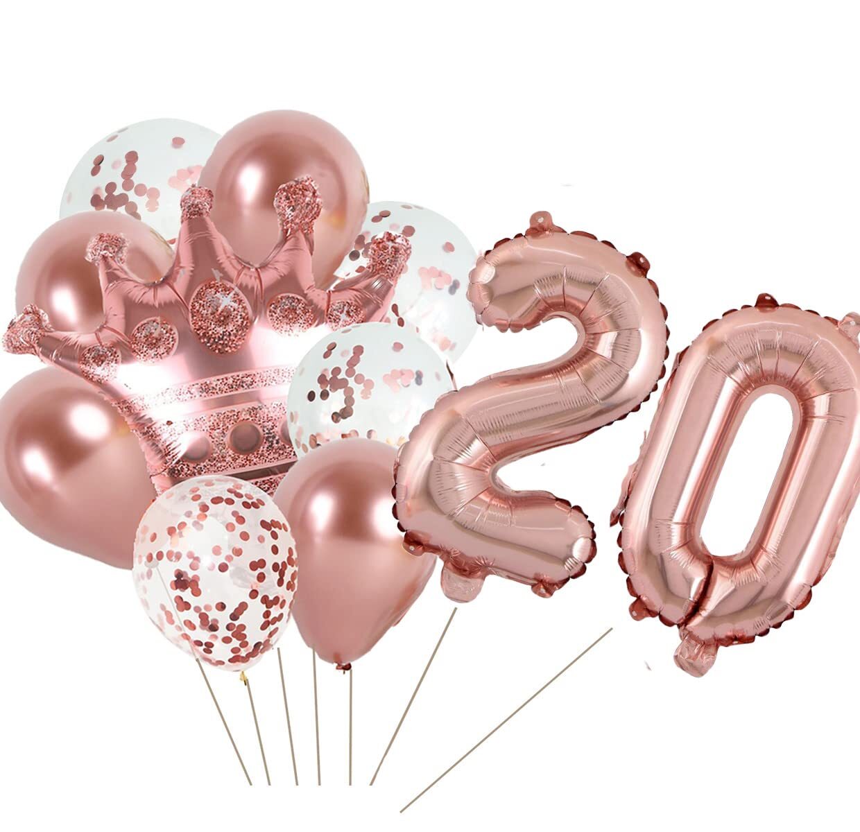 KUNGOON 20th Birthday BalloonRose Gold Number 20 Mylar BalloonFunny 20th Birt...