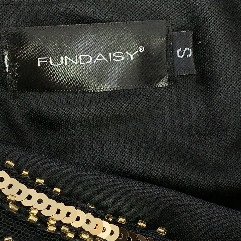 女式小号黑色和金色亮片条纹飘逸连衣裙和配件套装 9 件 — 第 2/4 张图片