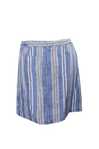 Tommy Hilfiger Blue Striped Linen Skirt 2 - Picture 2 of 3