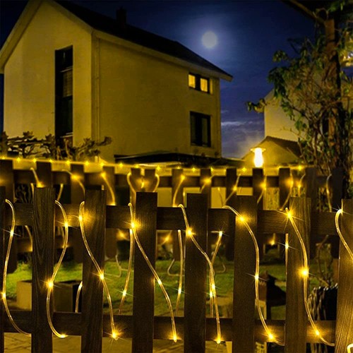 12M 100 LED Solar Rope Tube Lights Waterproof String Light Outdoor Garden Lamp - Picture 20 of 27