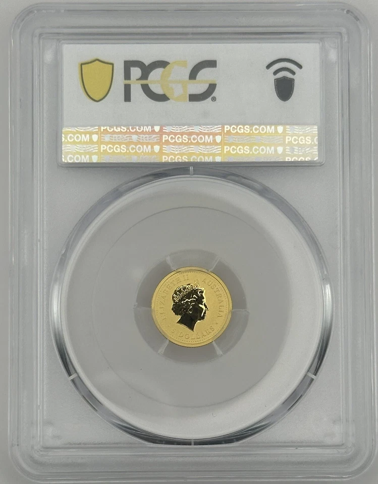 2000 $5 Australia 1/20 Oz Gold Lunar Coin • MS69 POP 17 • Year of the Dragon (龍) - Image 3 of 4