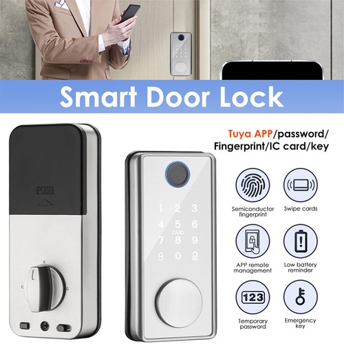 5-in-1 Smart Door Lock Biometric Fingerprint/Touch Password/Card/Key/App new - Picture 3 of 11