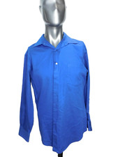 Vintage Van Heusen Men's Fitted Lux Sateen Long Sleeve Dress Shirt Size 16 32/33