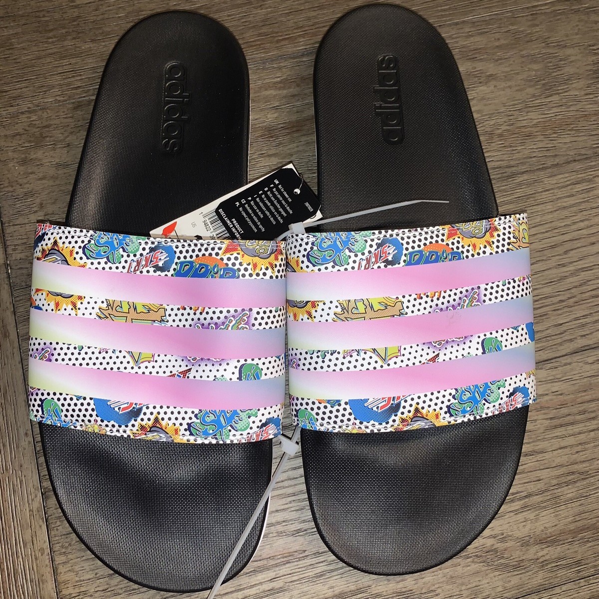 Adidas Adilette Comfort GW5039 Multicolor Slip-On Slide Sandal Shoes Size 13 Adidas Adilette Comfort GW5039 Multicolor Slip-On Slide  main image 4