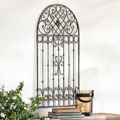 Parisian Farmhouse 42 Metal Garden Gate Wall Art Outdoor Patio