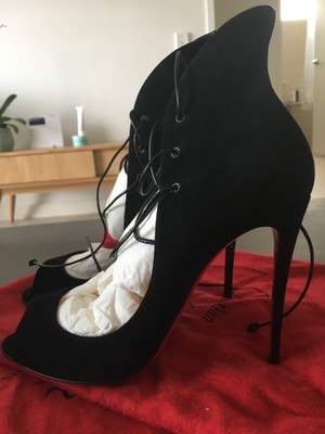 NIB Christian Louboutin Black Suede Megavamp 38 | eBay