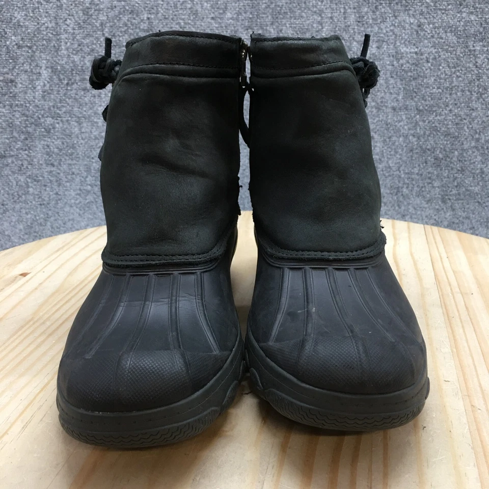 Sperry Saltwater 雨鸭靴女式 7.5 M 25 美分黑色皮革 STS80769 — 第 4/4 张图片