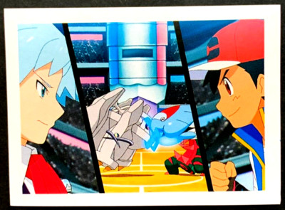 POKEMON ASH CHAMPION Sticker EM #104 MEGA METAGROSS VS DRACOVISH South America
