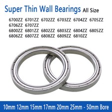 Super Thin Wall Sealed Bearings Steel Deep Groove Ball Bearing 6700ZZ to 6810ZZ