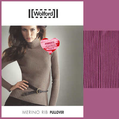 Wolford Merino Rib Pullover   S   grape juce .. Mit angenehm weichem Rollkragen