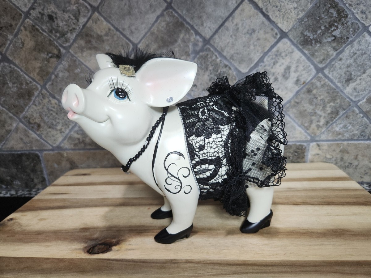 Design Toscano Lace And Lard Madame Pig Statue Figurine 7.5