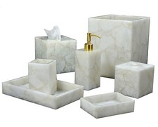 White Quartz Stone bathroom Set Bathroom accessories Luxury bathroom set