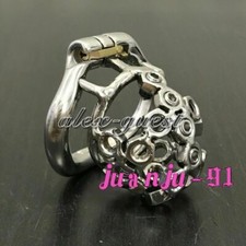 Stainless Steel Male Chastity Cage Device Men Metal Locking Belt with Screws