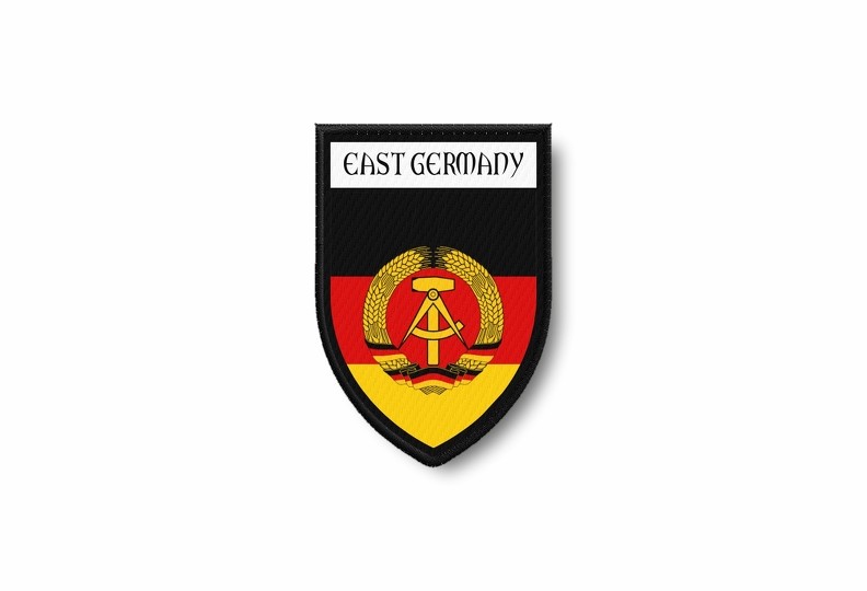 Toppa Applique Bandiera Germania EST RDA Tedesca - Stampata Su Patch Ricamata, 5x8 Cm, 2 Pezzi - 2