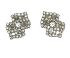 Rhinestone EARRINGS Hollywood Regency Art Deco Starlet Great Gatsby Glam Vtg MCM — photo 2